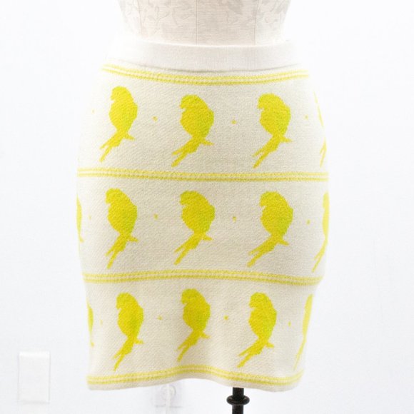 For Love & Lemons Knitz S Bird Print Mini Skirt - Picture 1 of 14